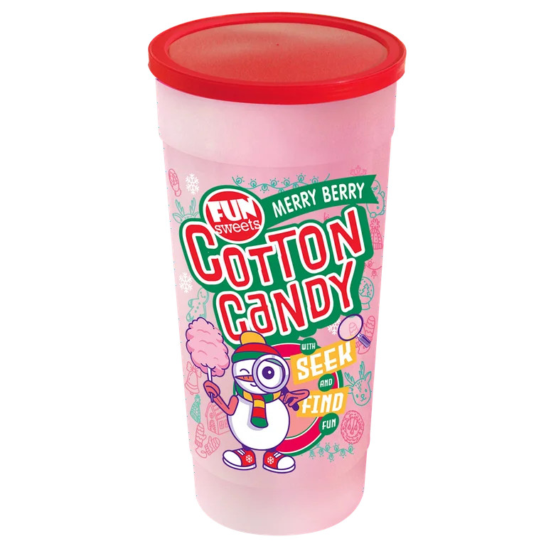 Fun Sweets Brand 4oz Holiday Seek & Find Cherry Cotton Candy -- Peanut & Gluten Free | Walmart (US)