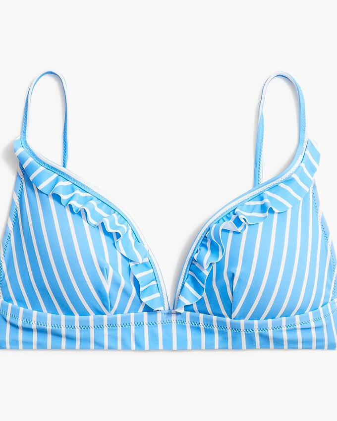 Striped ruffle bikini top | J.Crew Factory