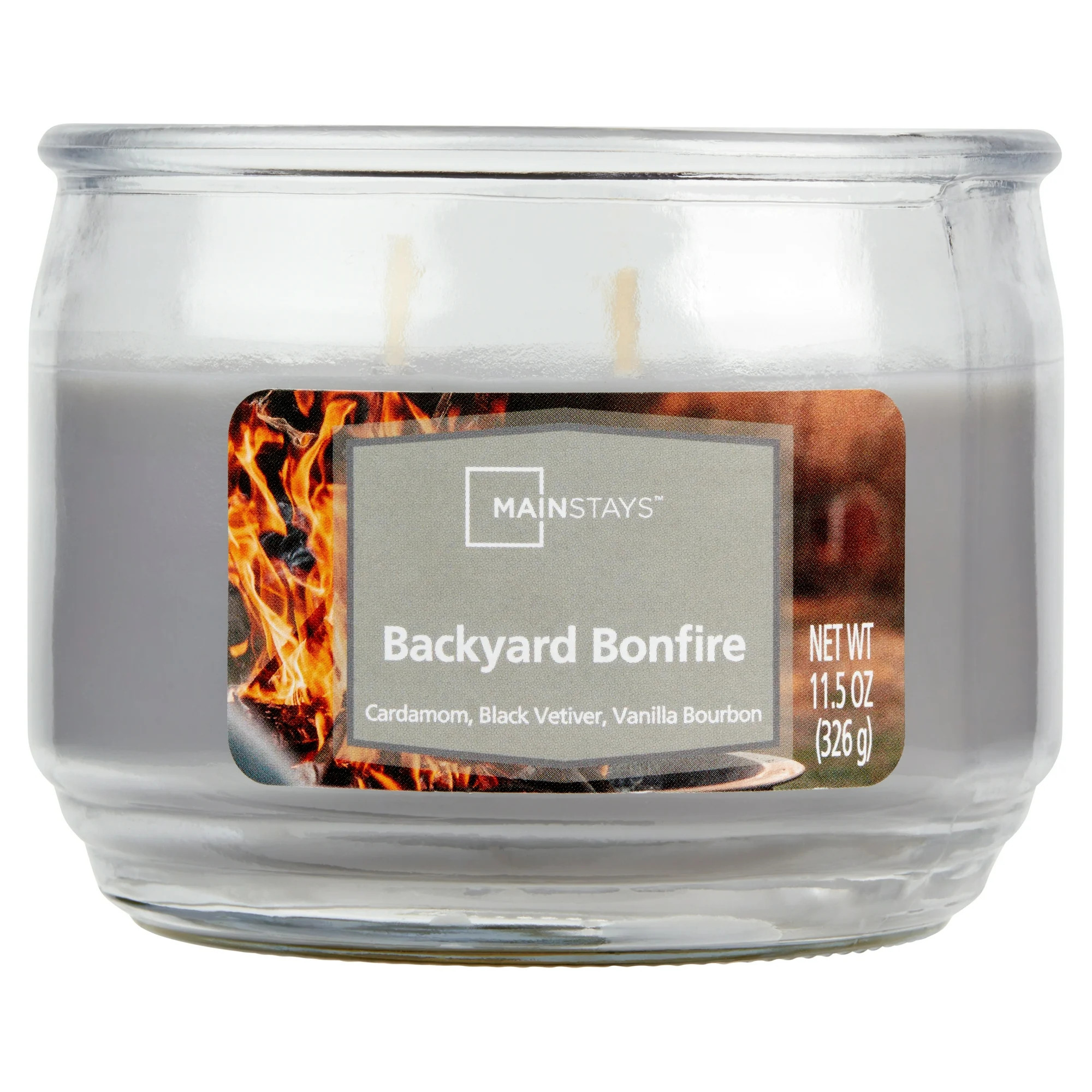 Mainstays Backyard Bonfire Scented 3-Wick Glass Jar Candle, 11.5 oz - Walmart.com | Walmart (US)