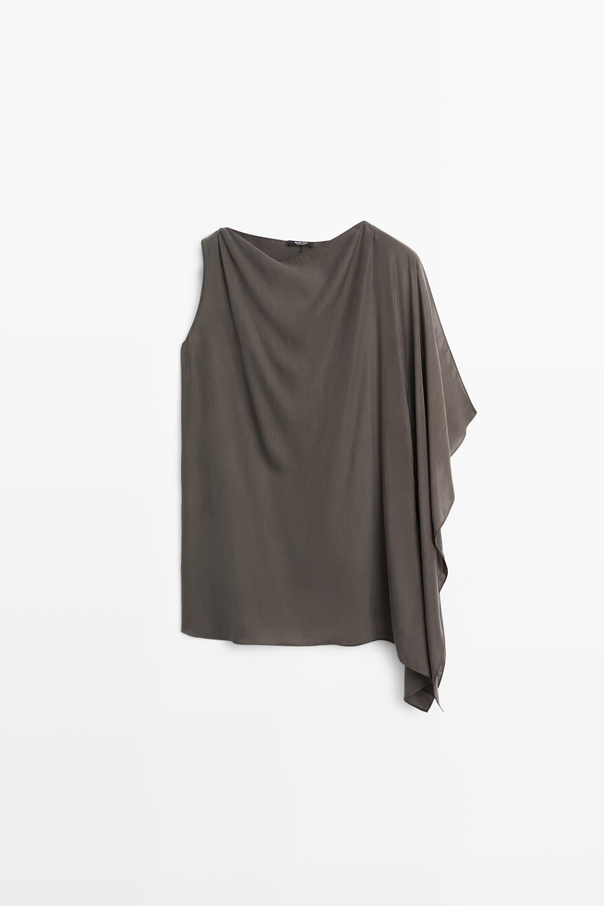 Top a mantella morbido asimmetrico | Massimo Dutti IT