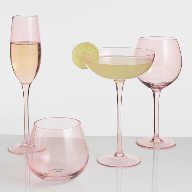 Blush Pink Glassware Collection | World Market