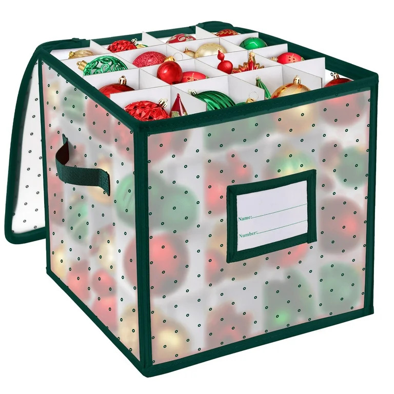 Ayieyill Christmas Ornament Storage Chest, Ornament Storage Box Holiday Ornament Organizer Holds ... | Walmart (US)