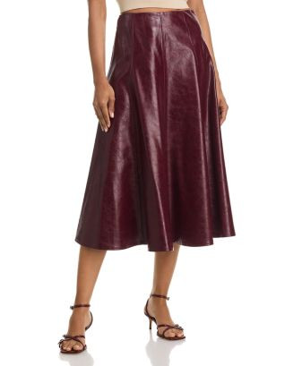 AQUA Faux Leather Midi Skirt - Exclusive  | Bloomingdale's Women | Bloomingdale's (US)