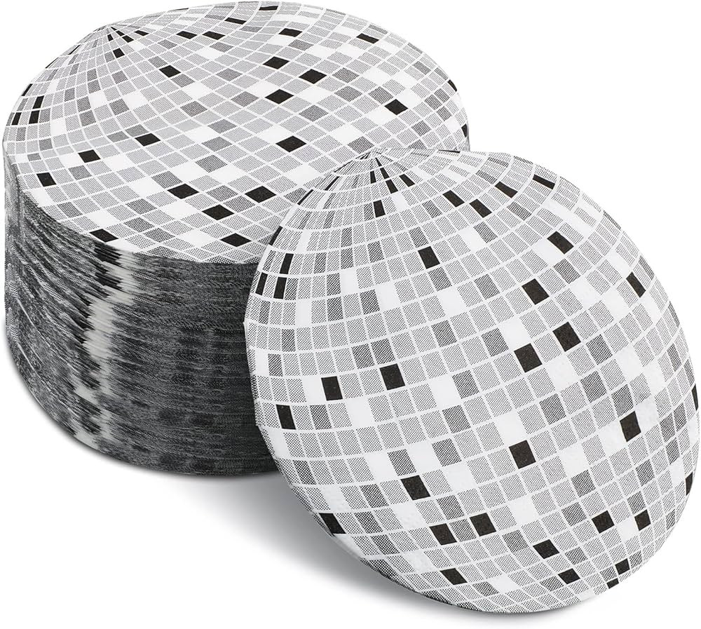 100 Pcs Disco Ball Napkins Disposable Disco Party Cocktail Napkins 70's Party Beverage Napkin for... | Amazon (US)