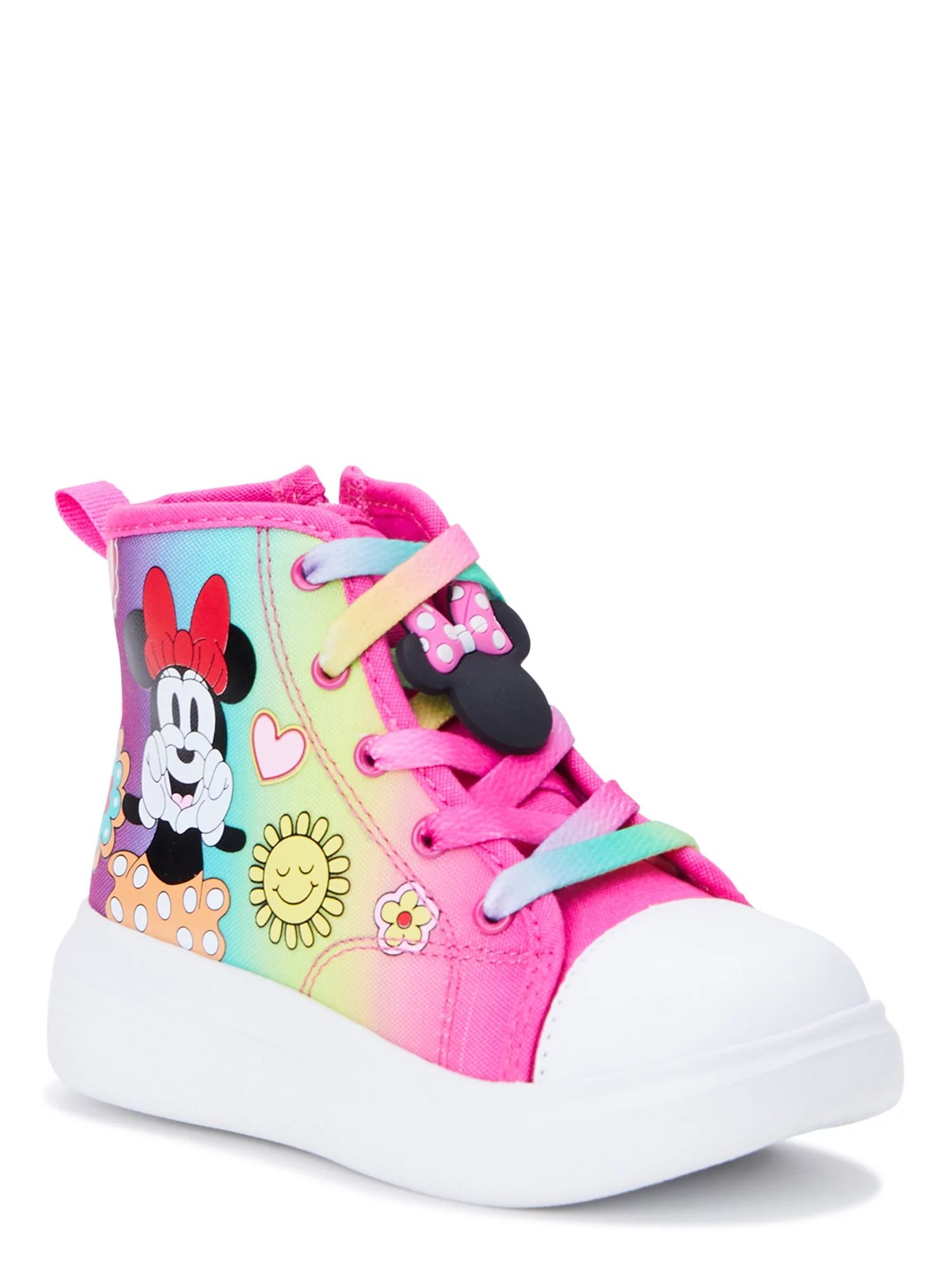 Disney Minnie Mouse Toddler Girls High Top Sneakers, Sizes 7-12 | Walmart (US)