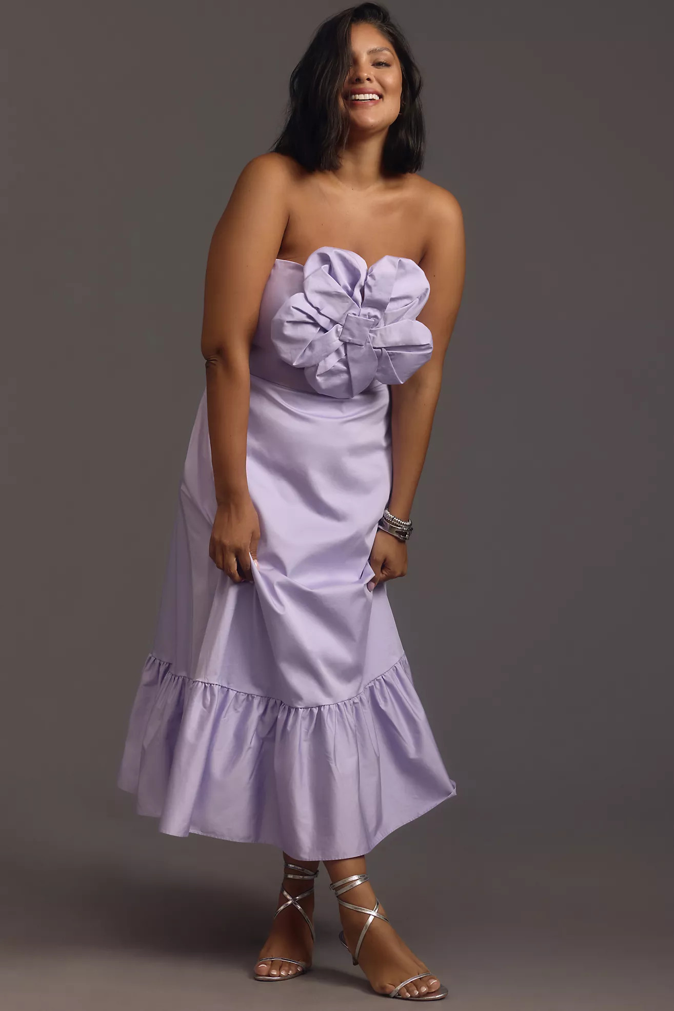 Hutch Strapless 3D Floral Maxi Dress | Anthropologie (US)