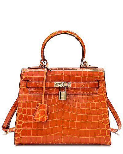 Alligator-Embossed Leather Satchel | Gilt & Gilt City
