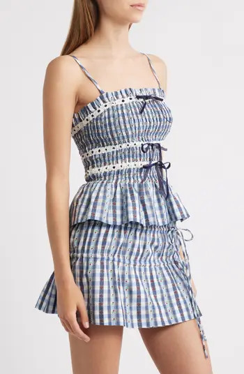 Damson Madder Katya Organic Cotton Gingham Camisole | Nordstrom | Nordstrom