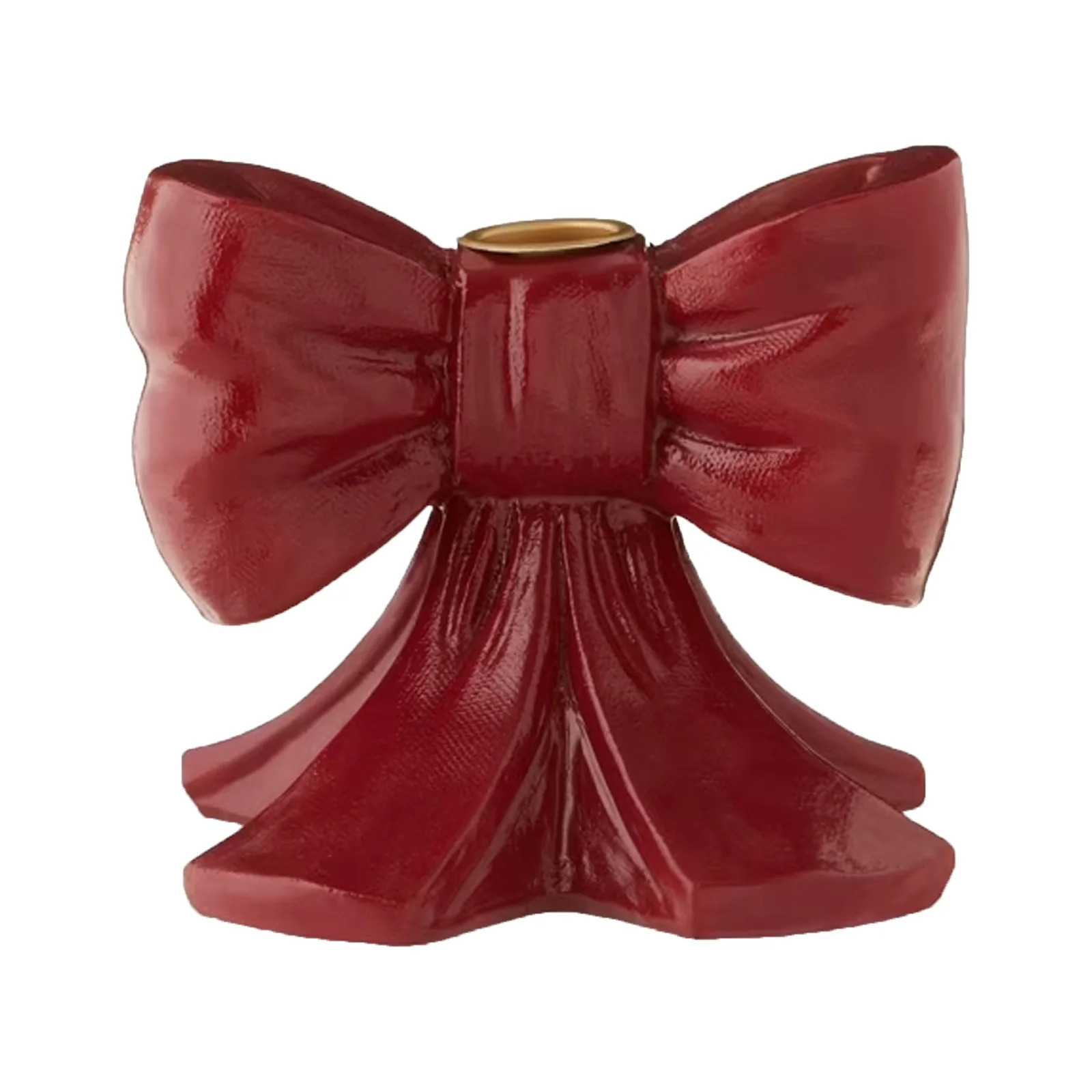 Besthm Red Resin Bow Taper Candle Holder 4.25 Inches, Christmas Tabletop Decor for Holiday Center... | Walmart (US)