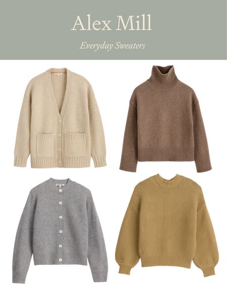 Basic everyday sweaters from Alex Mill #fashion #capsulewardrobe #cardigan #crewneck #cashmere #button-back #turtleneck 

#LTKstyletip #LTKfit #LTKworkwear