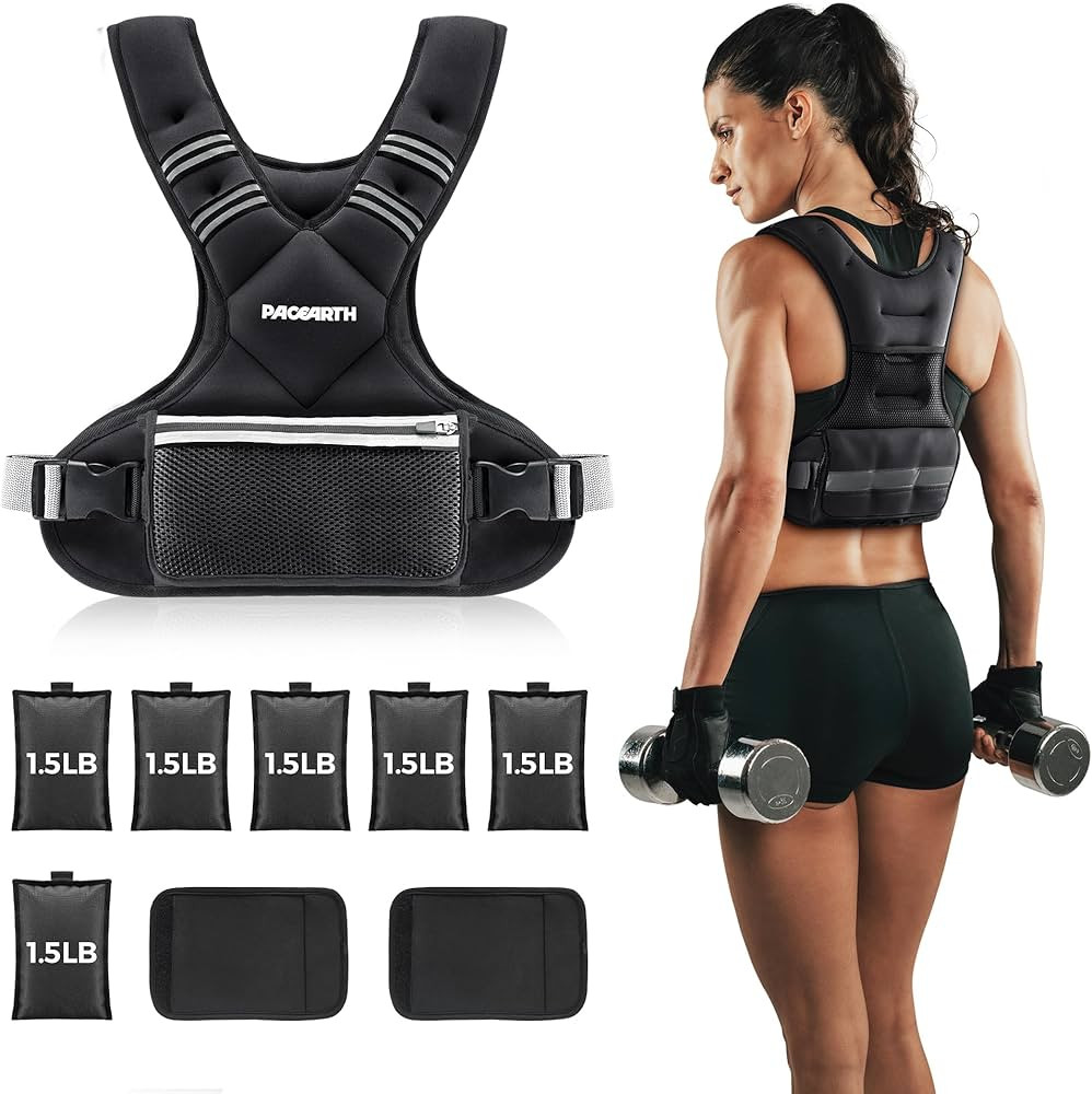 PACEARTH Adjustable Weight Vest 4-10lbs / 11-20lbs / 20-32lbs X-Shape Weighted Vest for Women and... | Amazon (US)