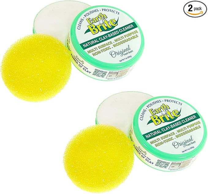 Earth Brite All Purpose Cleaner 2-Pack – Clay Bar Cleans Stoves, Bathrooms, and All Hard Surfac... | Amazon (US)