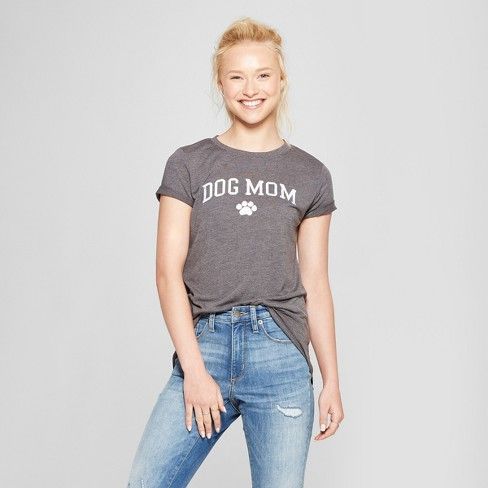 Women's Short Sleeve Dog Mom Graphic T-Shirt - Modern Lux (Juniors') | Target