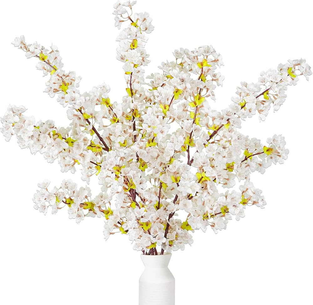 Houele Cherry Blossom Branches, 39 Inch Long Stem Artificial Flowers Cherry Blossom Tree Silk Fak... | Amazon (CA)