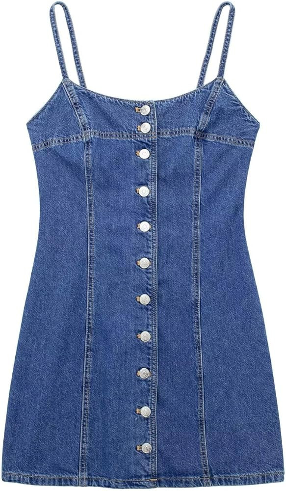 JWJP&CCYIQI Sexy Denim Bodycon Dress One Piece Cut Out Sleeveless Jean Mini Dresses | Amazon (US)