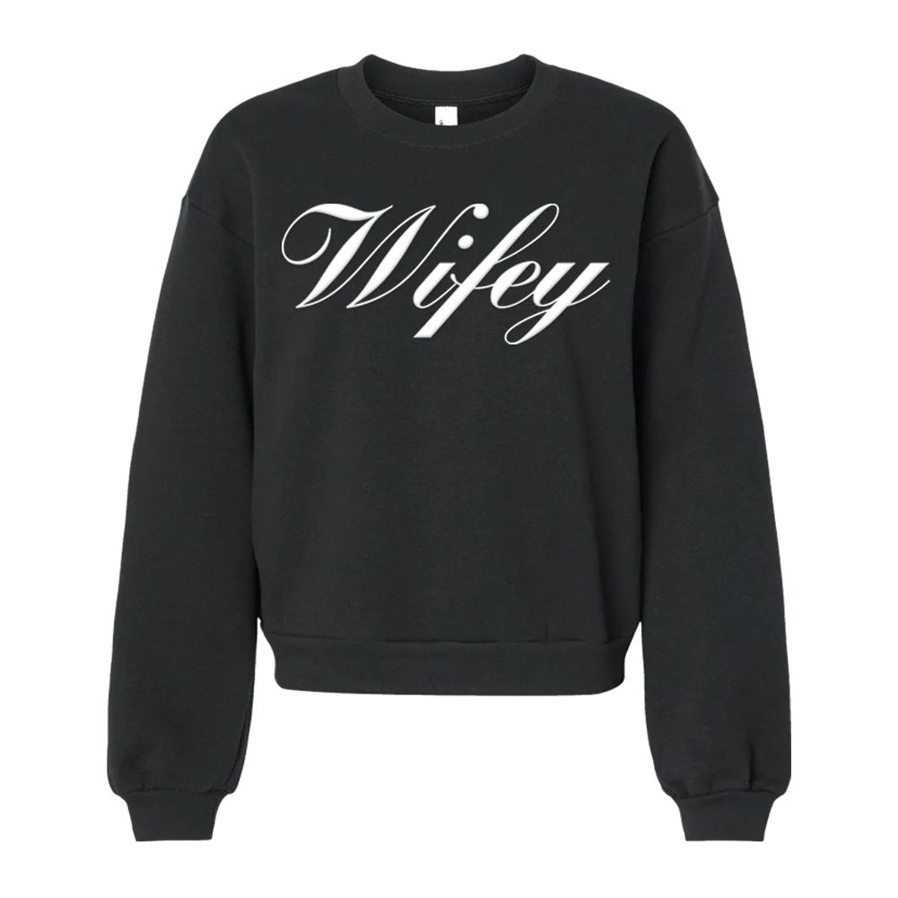 American Apparel 'Wifey' Puff Cropped Sweatshirt | United Monograms