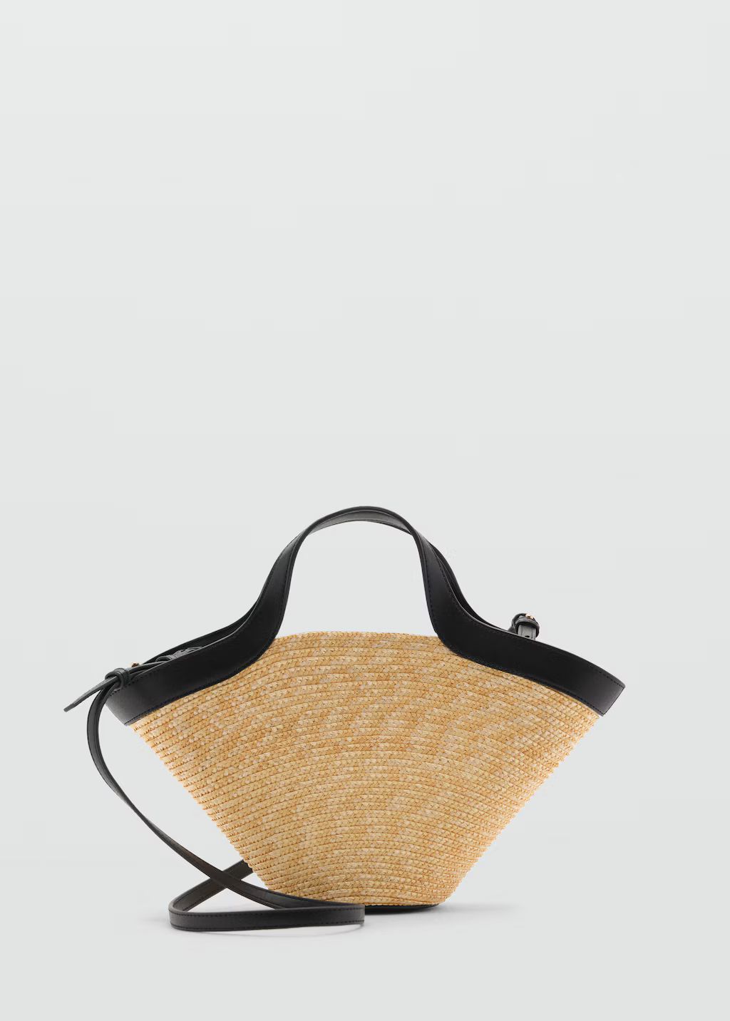 Natural fiber basket bag - Woman | MANGO USA | MANGO (US)