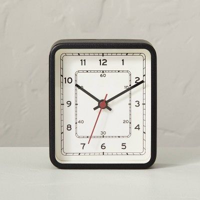 Analog Tabletop Clock Textured Black - Hearth &#38; Hand&#8482; with Magnolia | Target