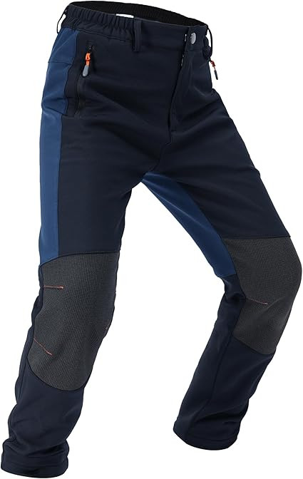 Boys Snow Pants Kids Fleece Lined Thermal Winter Hiking Pants Waterproof Softshell Elastic Waist ... | Amazon (US)