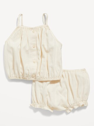 Patterned Button-Front Cami Top & Bloomer Shorts Set for Baby | Old Navy (US)