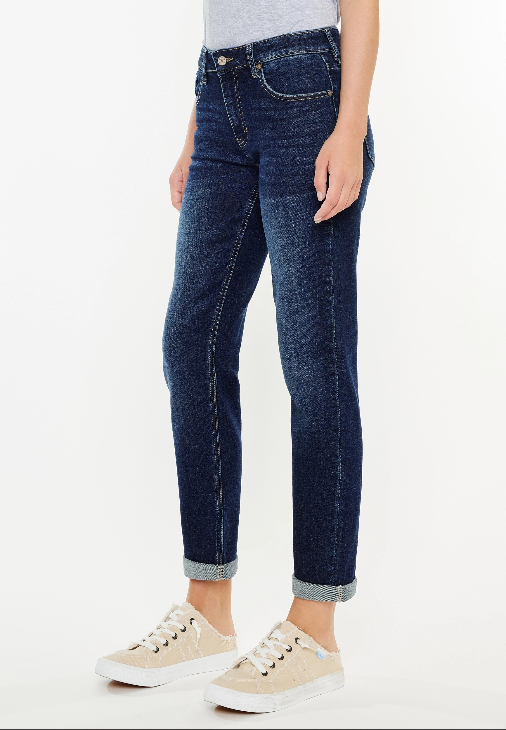 Kancan Kancan™ Women's Dark High Rise Boyfriend Jeans Blue Size 28 - Maurices | Maurices