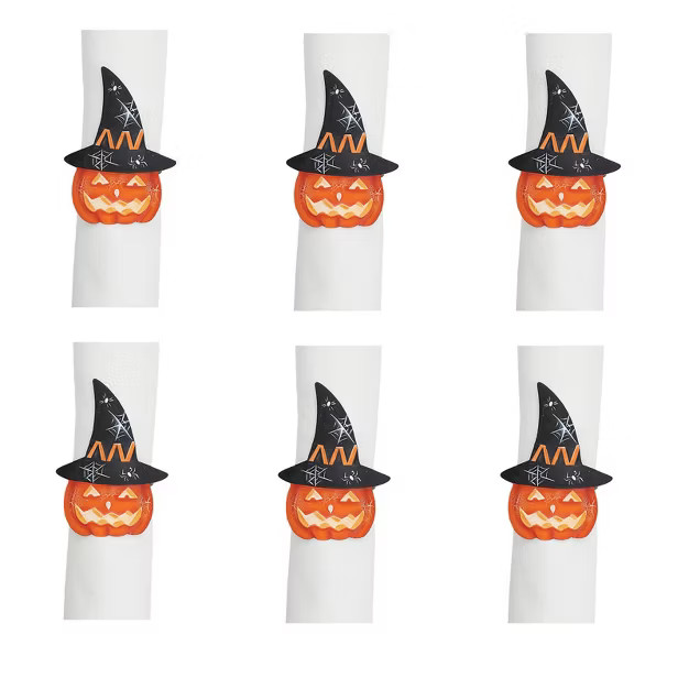 Gallerie II Witchy Pumpkin Napkin Ring Set of 6 | Target