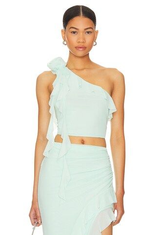 AFRM X Revolve Kellon One Shoulder Top in Ice Blue from Revolve.com | Revolve Clothing (Global)