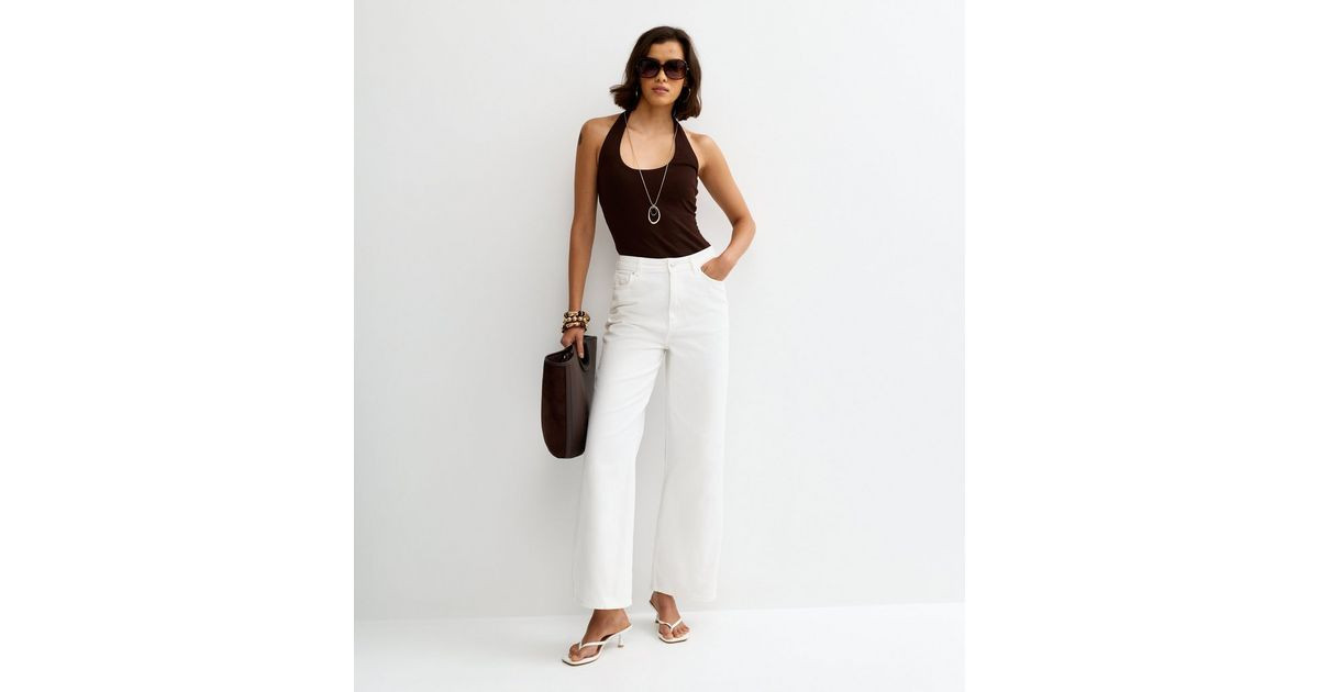 White Adalae High Waisted Wide Leg Jeans | New Look | New Look (UK)