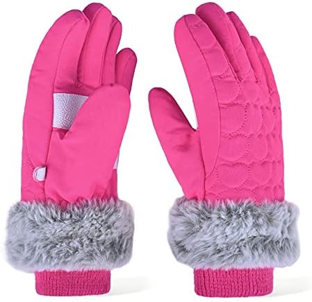 Kids Ski Gloves Winter Waterproof 3M Thinsulate Snow Gloves Warm Windproof Gloves for Girls | Amazon (US)