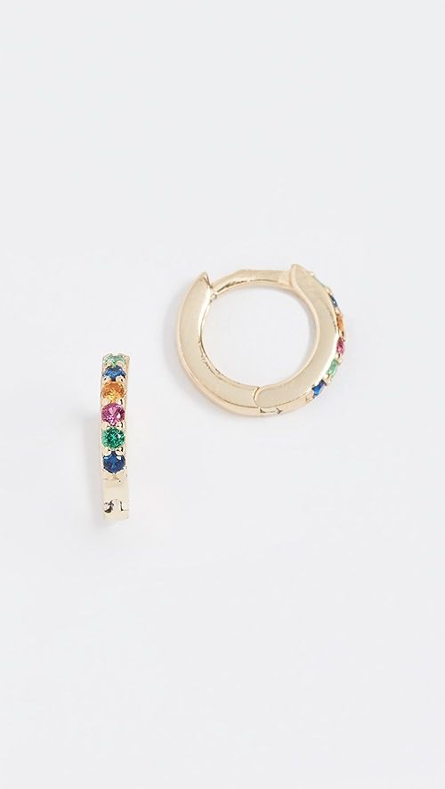 Rainbow Katerina Pave Huggie Earrings | Shopbop