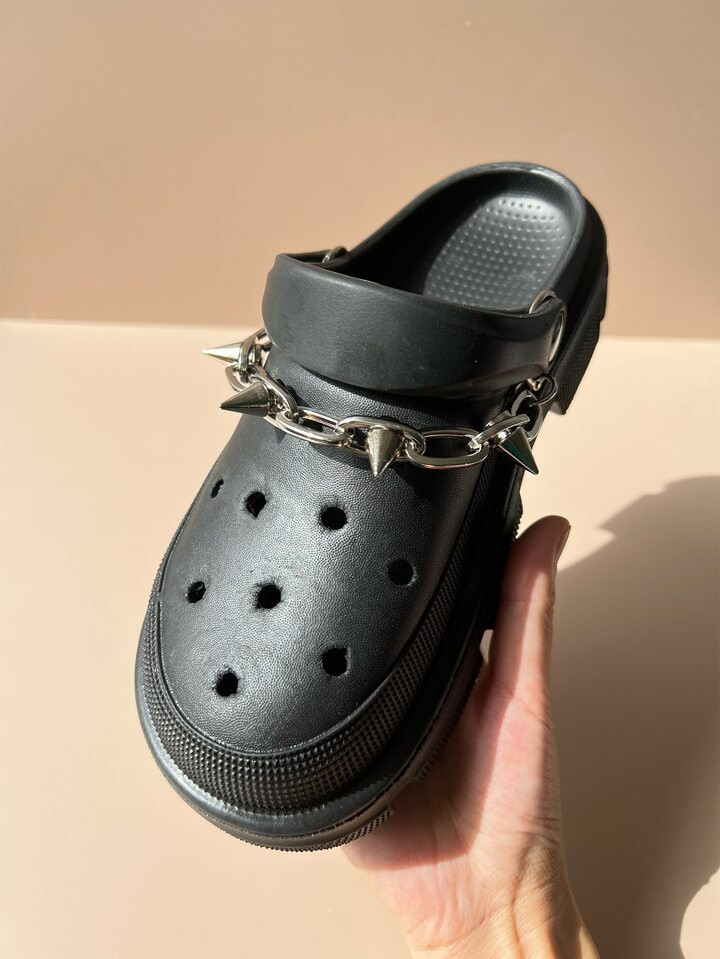 Chain & Spiked Decor Shoe Decoration | SHEIN