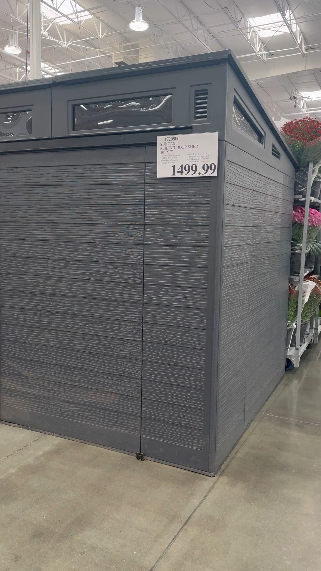 If your Costco doesn’t have this I found it on wayfair! Such a good unit! Modern and lots of space inside! 10x7!