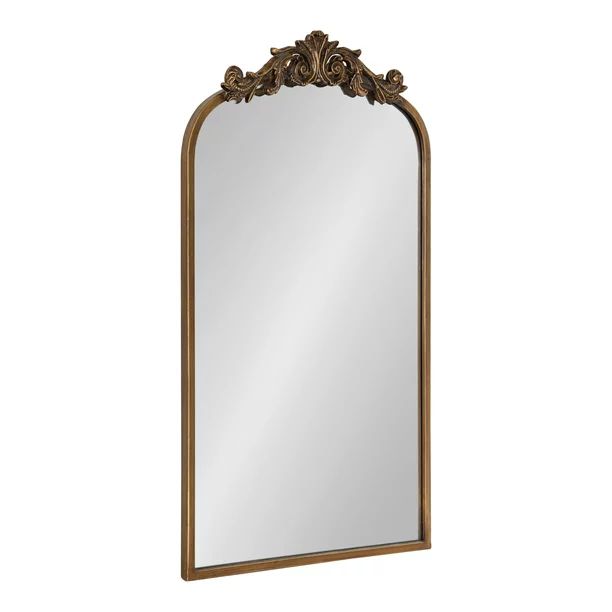 Kate and Laurel Arendahl Traditional Arch Mirror, 19" x 30.75" , Gold, Baroque Inspired Wall Deco... | Walmart (US)