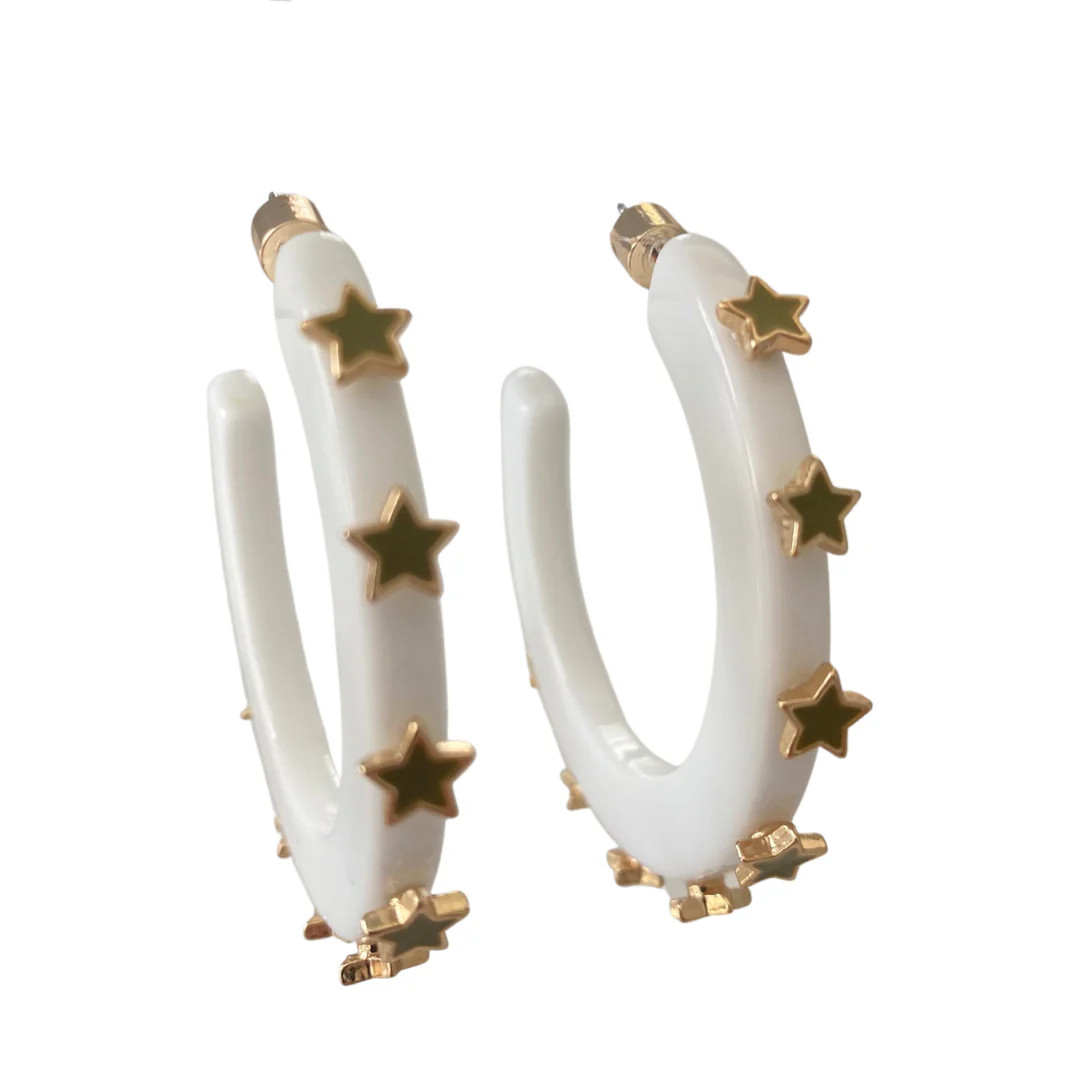 Starlight Jewel Hoop - White / Metallic | Smith and Co. Jewel Design