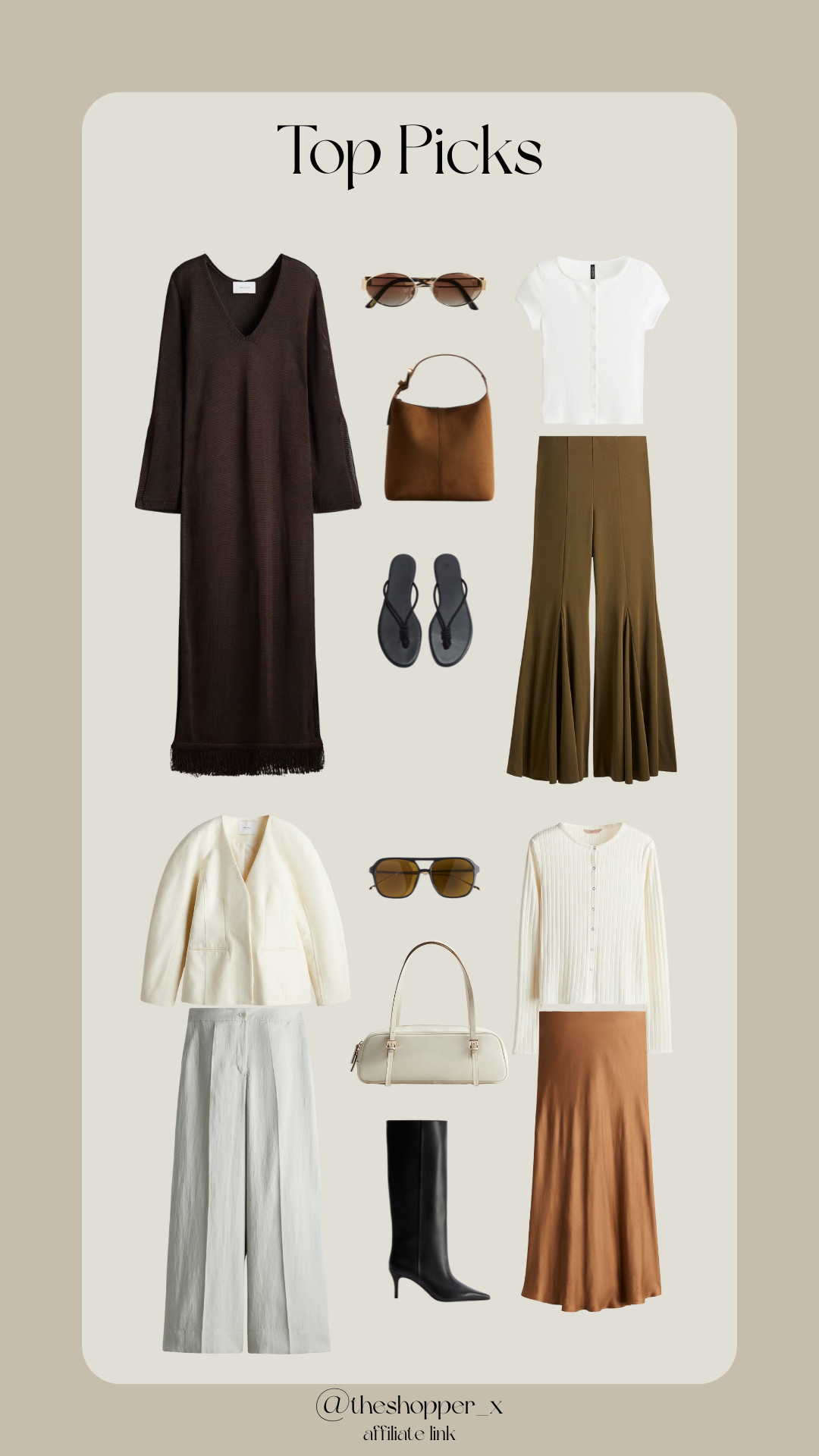 H&M, Sale, Brown Maxi Dress, Dresses, Summer Dresses, Flared Trousers, White Top, Suede Bag, Sunglasses, Flat Sandals, Ecru Bag, Tailored Trousers, Blazer, Cardigan, Silk Skirt, Boots 

 #LTKuk #LTKautumn #LTKsale