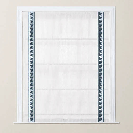 Custom Roman Shade with Trim Border Cordless | TWOPAGES