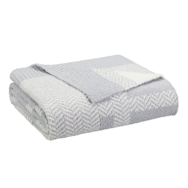 Better Homes and Gardens Cozy Knit Throw, 50"x72", Gray Plaid - Walmart.com | Walmart (US)