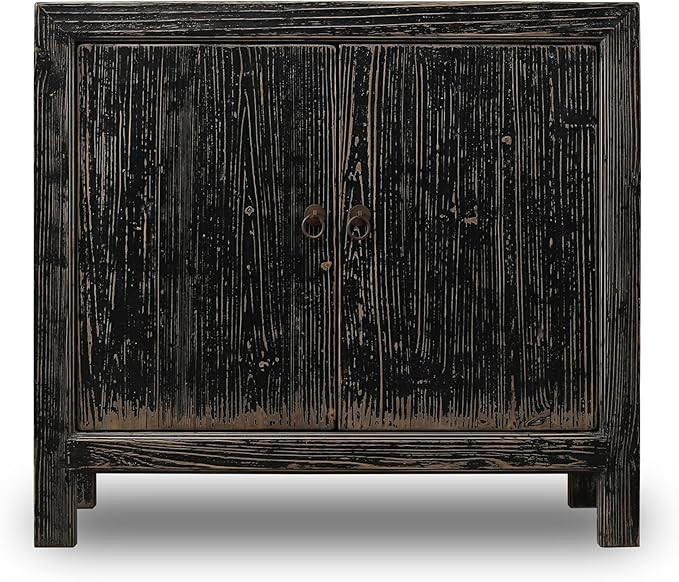 Artissance Two Doors Cabient Distressed Black 39x18x35H | Amazon (US)