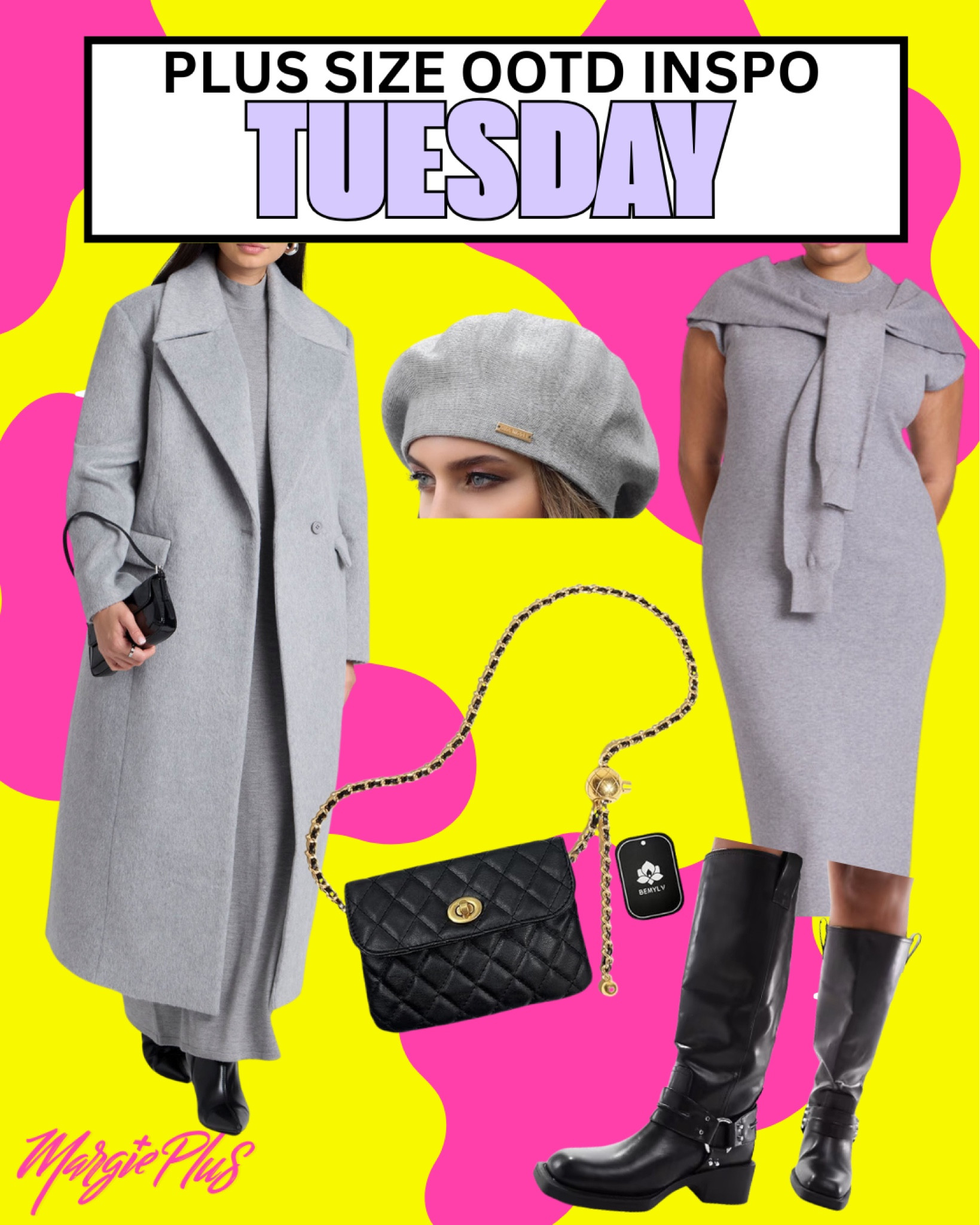 TUESDAY Plus Size Style Edit serving chic with a Grey on grey moment with my favorite black boots and waist belt from Amazon 

#LTKGiftGuide #LTKPlusSize #LTKStyleTip