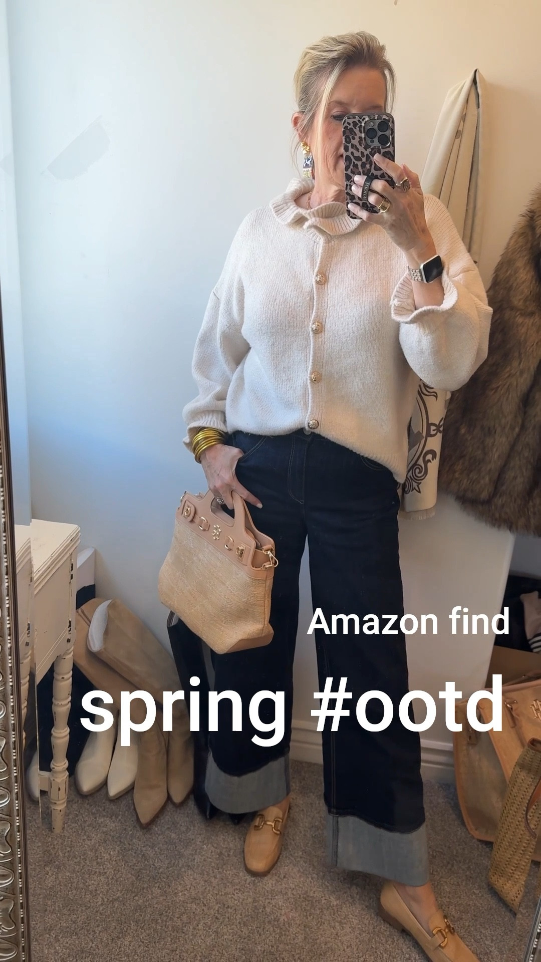Amazon find

Spring outfit inspiration 

The cutest lightweight sweater cardigan, with gold button details ruffle collar and cuff on balloon sleeves.  Fits tts I am in a small under $40

Dark wash wide leg jean, high waistband with wide leg cuff
Under $94 fits tts I am in a size 4 

Affordable raffia loafer with horse-bit detail $25 looks like the expensive designer pair

Caroline hill raffia bag you’ll use all spring and summer 

Scarf pony tail holder… Amazon find! 

Lisi lurch- gold bow with Pearl earring 

Gold bangles Budha girl set


 

#LTKFindsUnder100 #LTKOver40 #LTKWatchNow