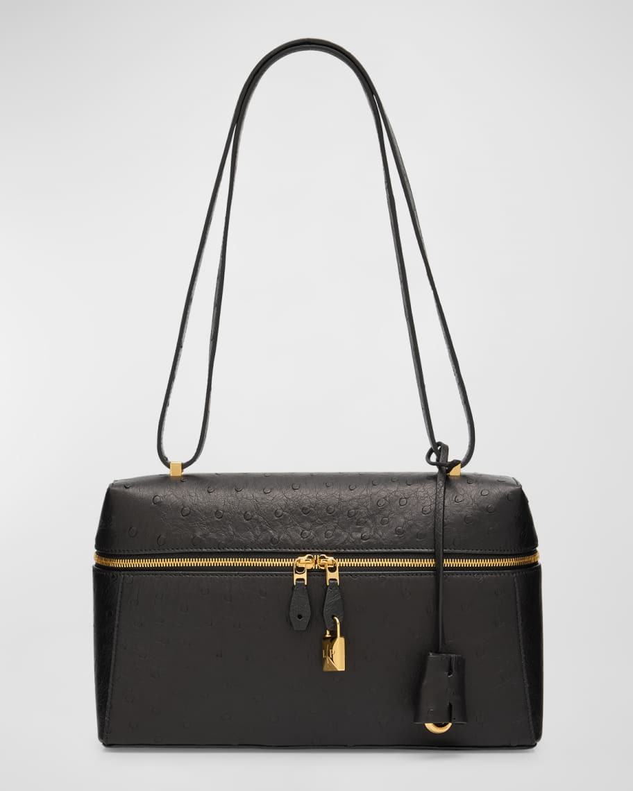 Loro Piana Extra Ostrich Leather Crossbody Bag | Neiman Marcus