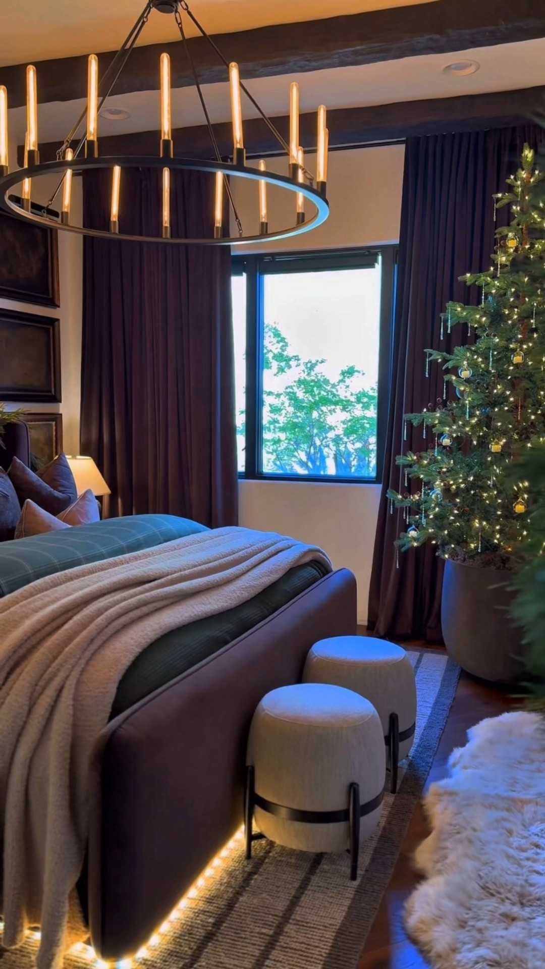Soft layers, warm lighting, and a touch of holiday glow to my bedroom feels like the coziest escape. The mix of deep tones, velvet textures, and subtle twinkle lights make it the perfect space to unwind this season. 🤎🌲

#moodychristmasdecor
#neutralholidayhome
#cozychristmasstyle
#modernchristmaslook
#holidaybedroomdecor



#LTKHoliday #LTKHome #LTKSeasonal