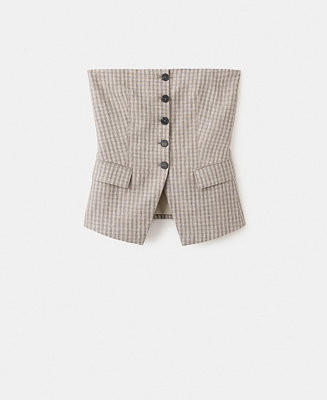 Mango Women's Buttons Strapless Top - Macy's | Macy's