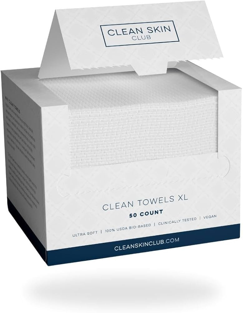 Clean Skin Club Clean Towels XL™, 100% USDA Biobased Face Towel, Disposable Face Towelette, Ecz... | Amazon (US)