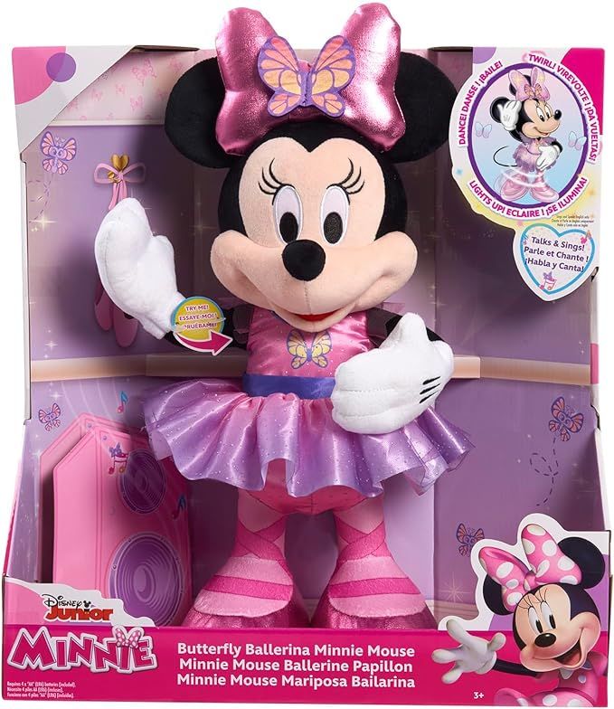 MINNIE Disney Junior Mouse Sing and Dance Butterfly Ballerina Lights and Sounds Plush, Sings Just... | Amazon (US)