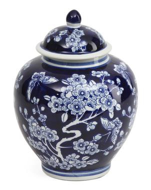 7.5x10in Floral Ceramic Jar With Lid | TJ Maxx