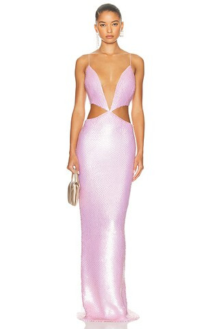 Long Fishscale Cut Out Maxi Dress | FWRD 