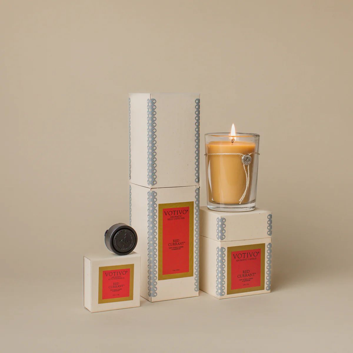 Starter Bundle - Aromatic Candle, Aromatic Reed Diffuser & Auto Fragrance - Red Currant | Votivo