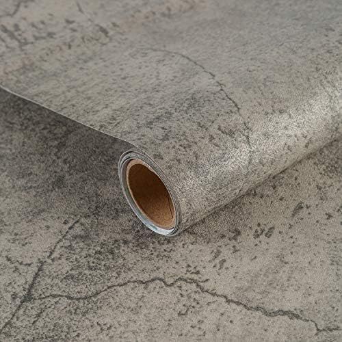 JSEVEM Gray Industrial Concrete Wallpaper Faux Cement Contact Paper Vinyl Peel and Stick Adhesive... | Amazon (US)