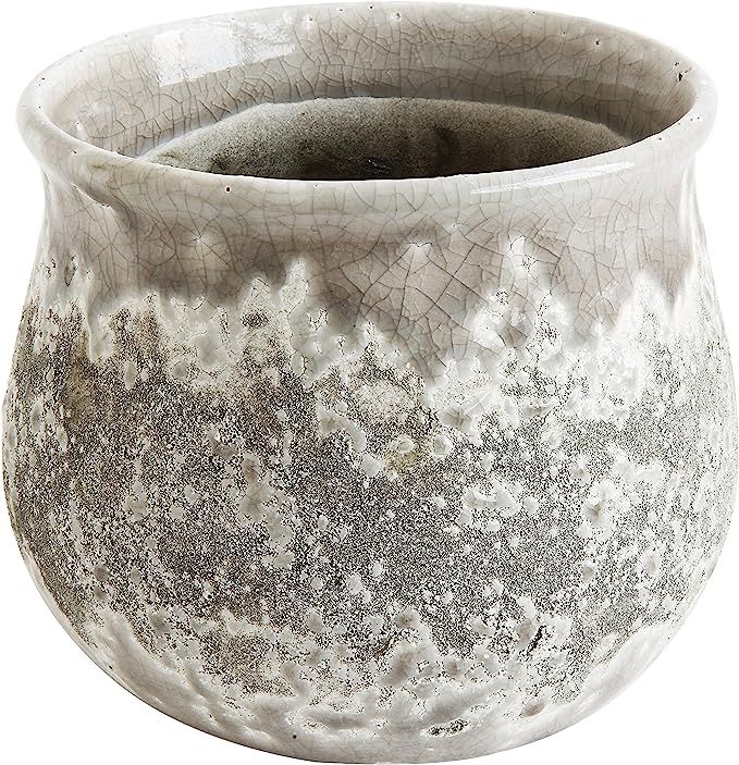 Creative Co-Op Distressed Grey Round Terracotta Planter | Amazon (US)